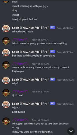 Upset for checking on our ex when the alter had no control over it due to attachment