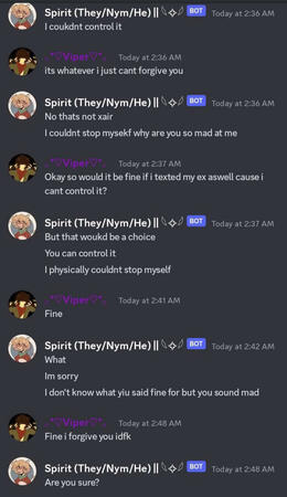 Lying about not texting ex